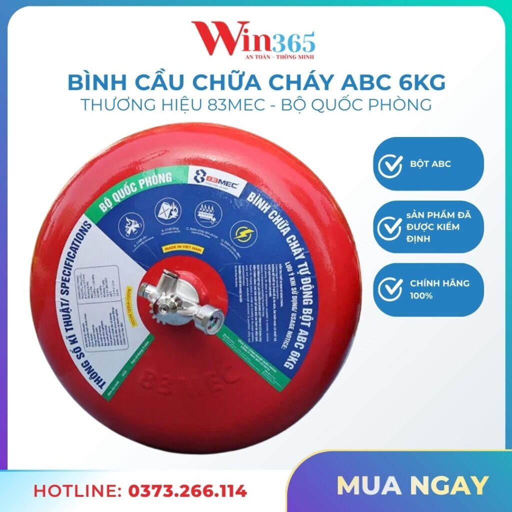 Bình cầu chữa cháy bộ quốc phòng 83MEC 6Kg