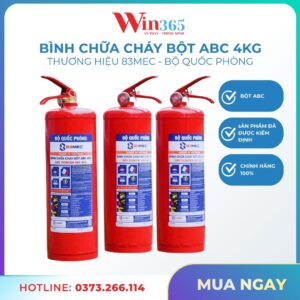 Bình chữa cháy bột ABC 4kg 83MEC Bộ Quốc Phòng
