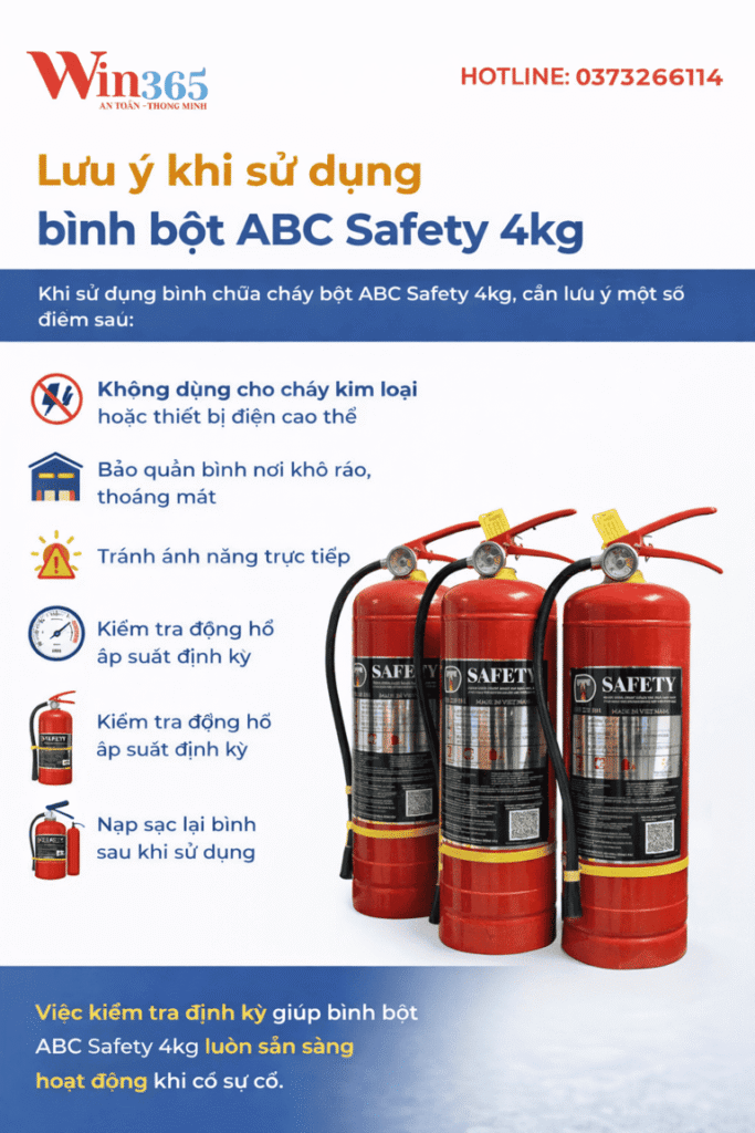 Lưu ý khi sử dụng bình chữa cháy