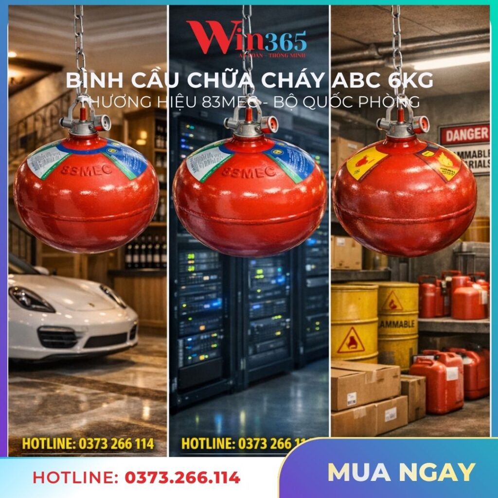 Ứng dụng bình cầu chữa cháy 6kg bộ quốc phòng 83MEC