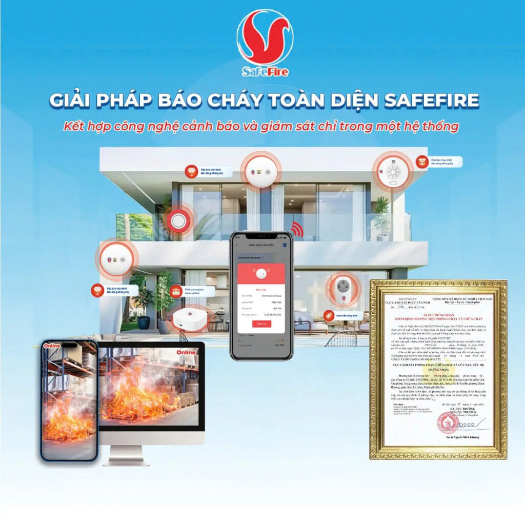 Hệ thống báo cháy Safefire SF-X báo cháy về điện thoại