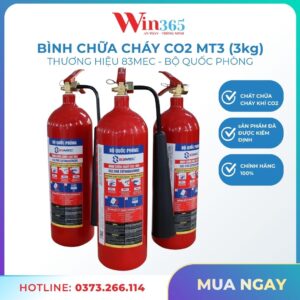 Bình chữa cháy CO2 3kg 83MEC MT3 Bộ Quốc Phòng chính hãng