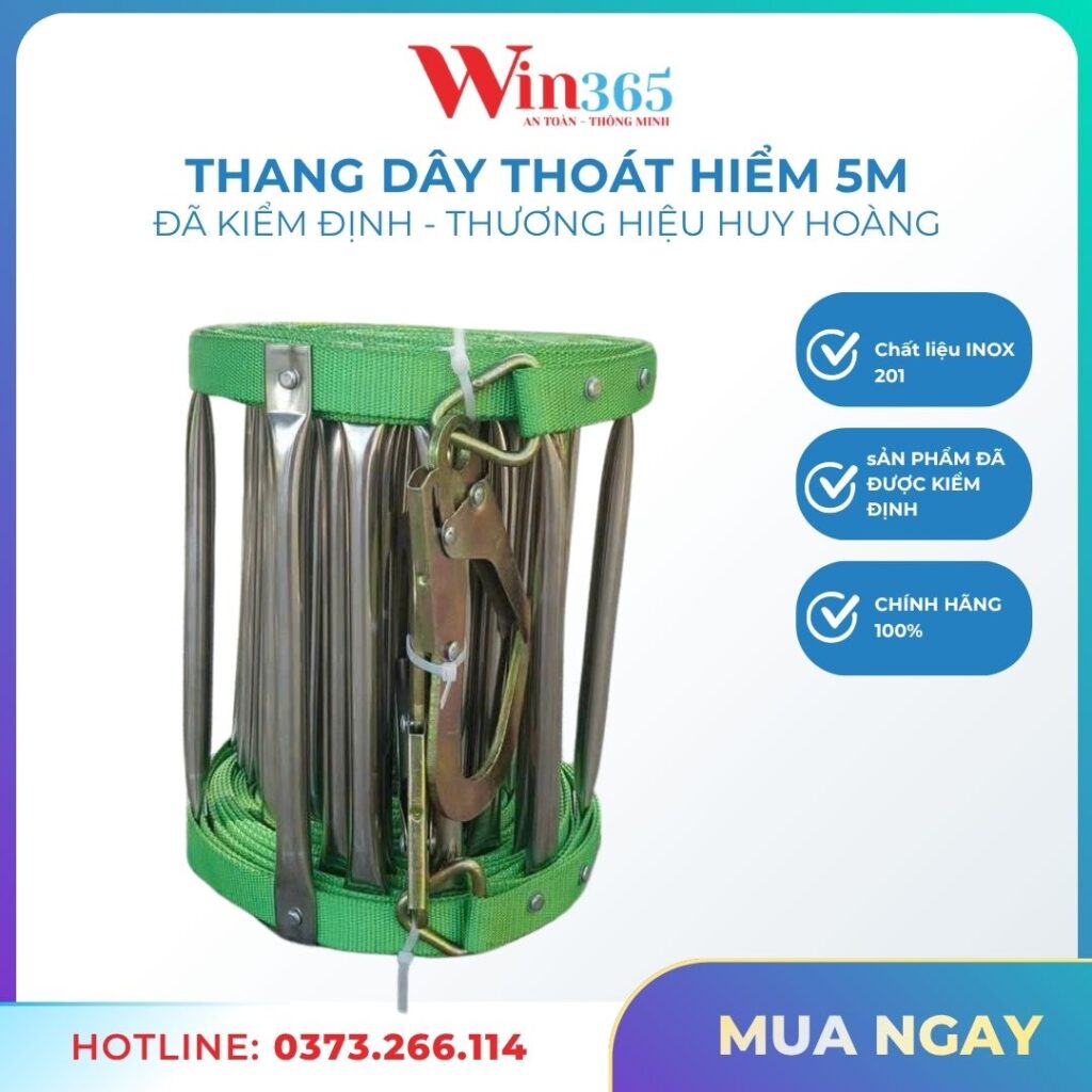 Thang dây thoát hiểm 5m Hoàng Huy