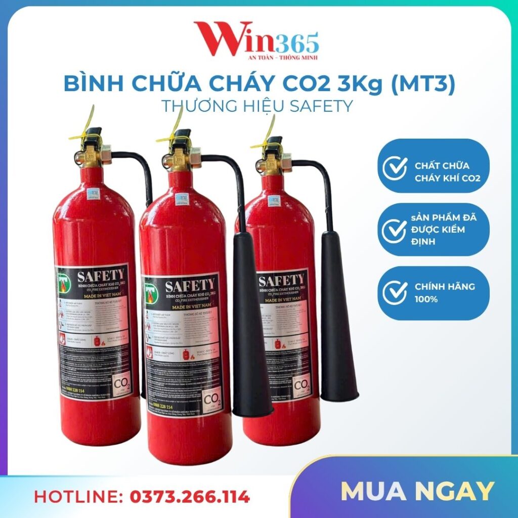 Bình chữa cháy CO2 3kg Safety MT3