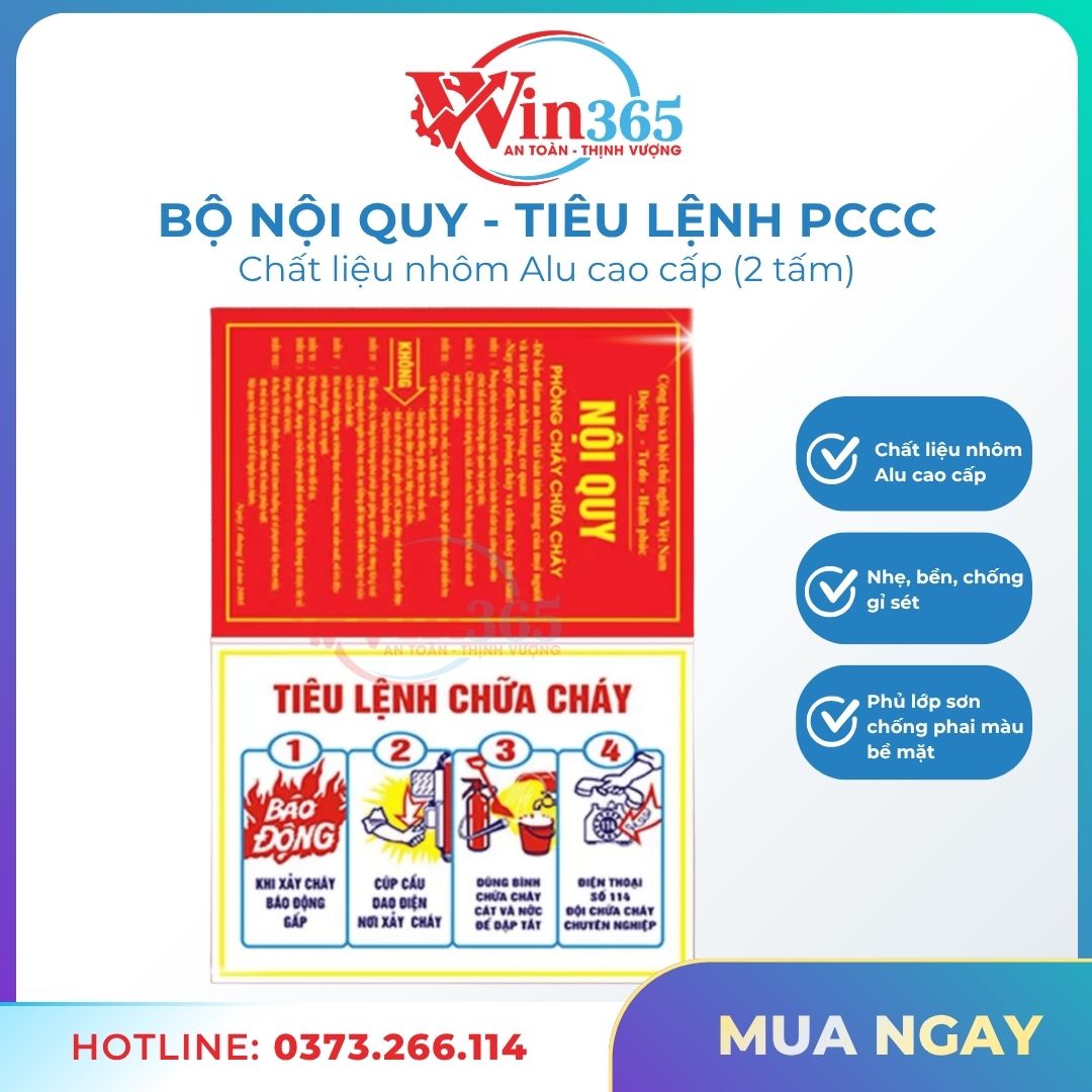 Bộ nội quy tiêu lênh pccc 2 tấm