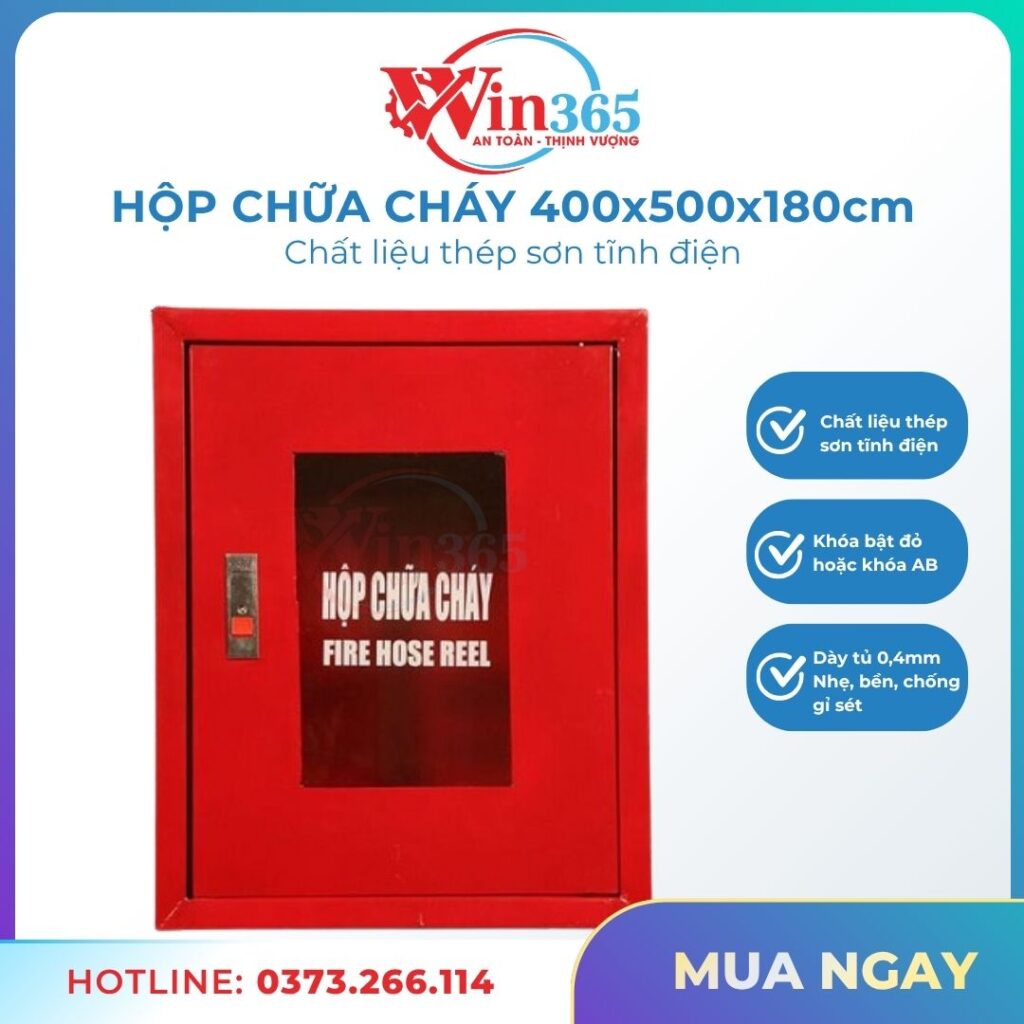Hộp chữa cháy 400x500x180-0,4mm đựng 2 bình