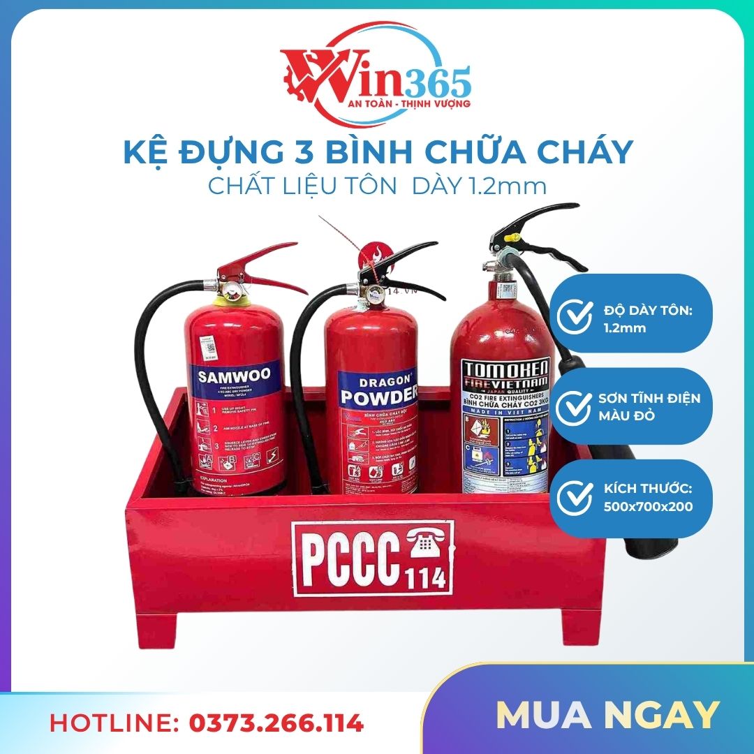 Kệ dựng 3 bình chữa cháy tải trọng lớn