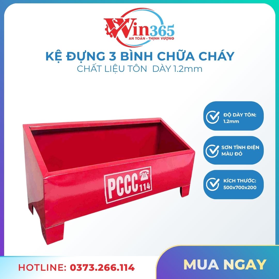 Kệ đựng 3 bình chữa cháy chất liệu tôn (sắt tráng kẽm chống rỉ)