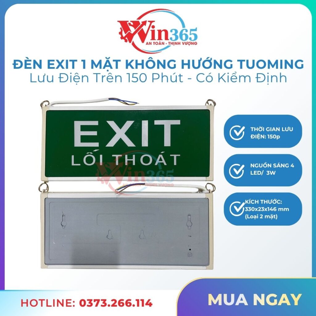 Đèn exit 1 mặt không chỉ hướng Tuoming