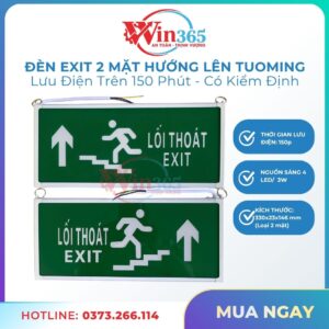 Đèn exit 2 mặt hướng lên Tuoming
