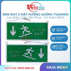 Đèn exit 2 mặt hướng xuống Tuoming