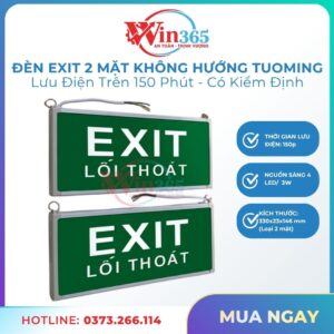 Đèn Exit 2 Mặt Không Chỉ Hướng Tuoming Giá Rẻ