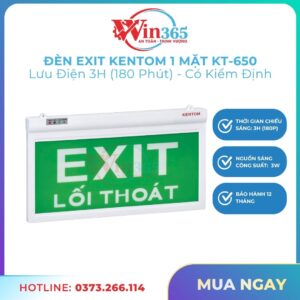 Đèn exit Kentom 1 mặt KT650 mẫu mới 2026