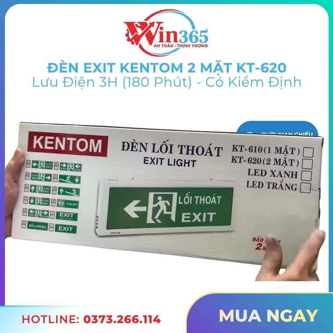 Hộp đèn exit Kentom 2 mặt KT620