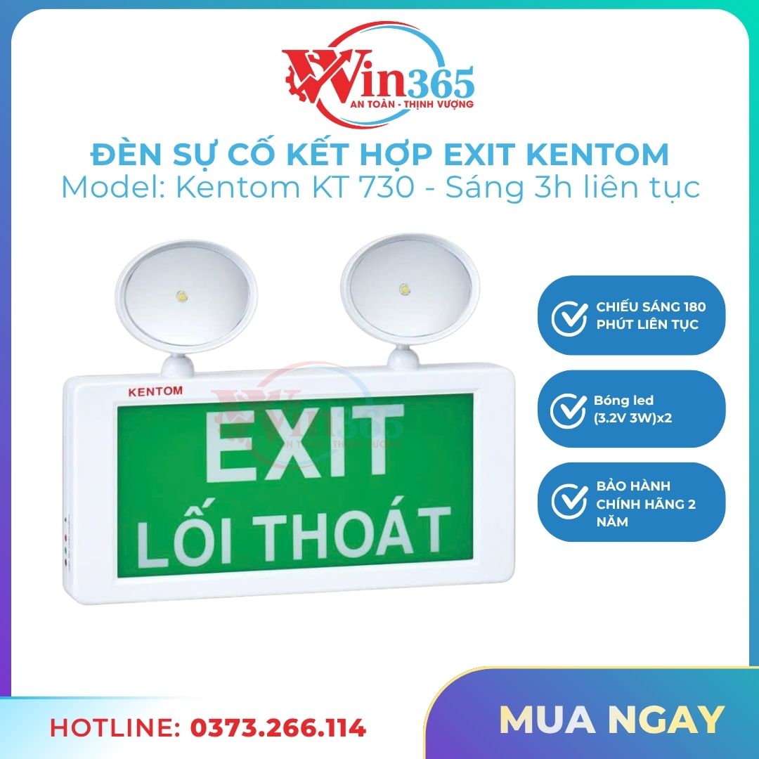Đèn Sự Cố Kết Hợp Exit Kentom KT730