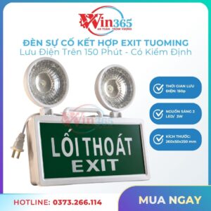 Đèn sự cố kết hợp exit đã được kiểm định thương hiệu tuoming