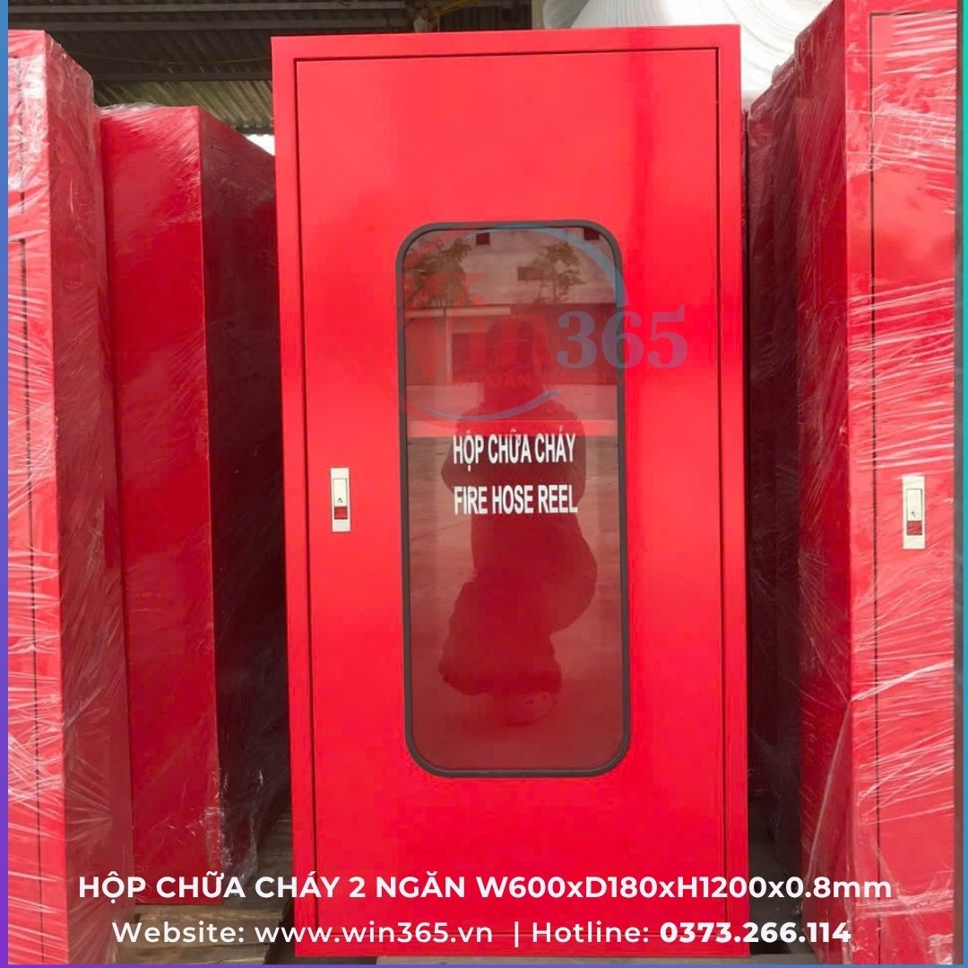 Hộp chữa cháy 2 ngăn 600x180x1200 đựng bình chữa cháy và thiết bị pccc tập trung