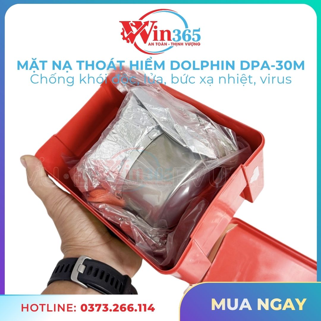 Bên trong hộp Mặt nạ thoát hiểm Dolphin DPA-30M