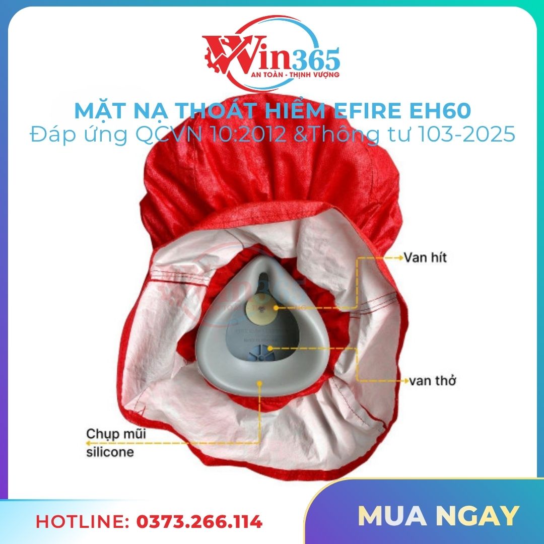 Cấu tạp mặt nạ phòng độc EFIRE EH60
