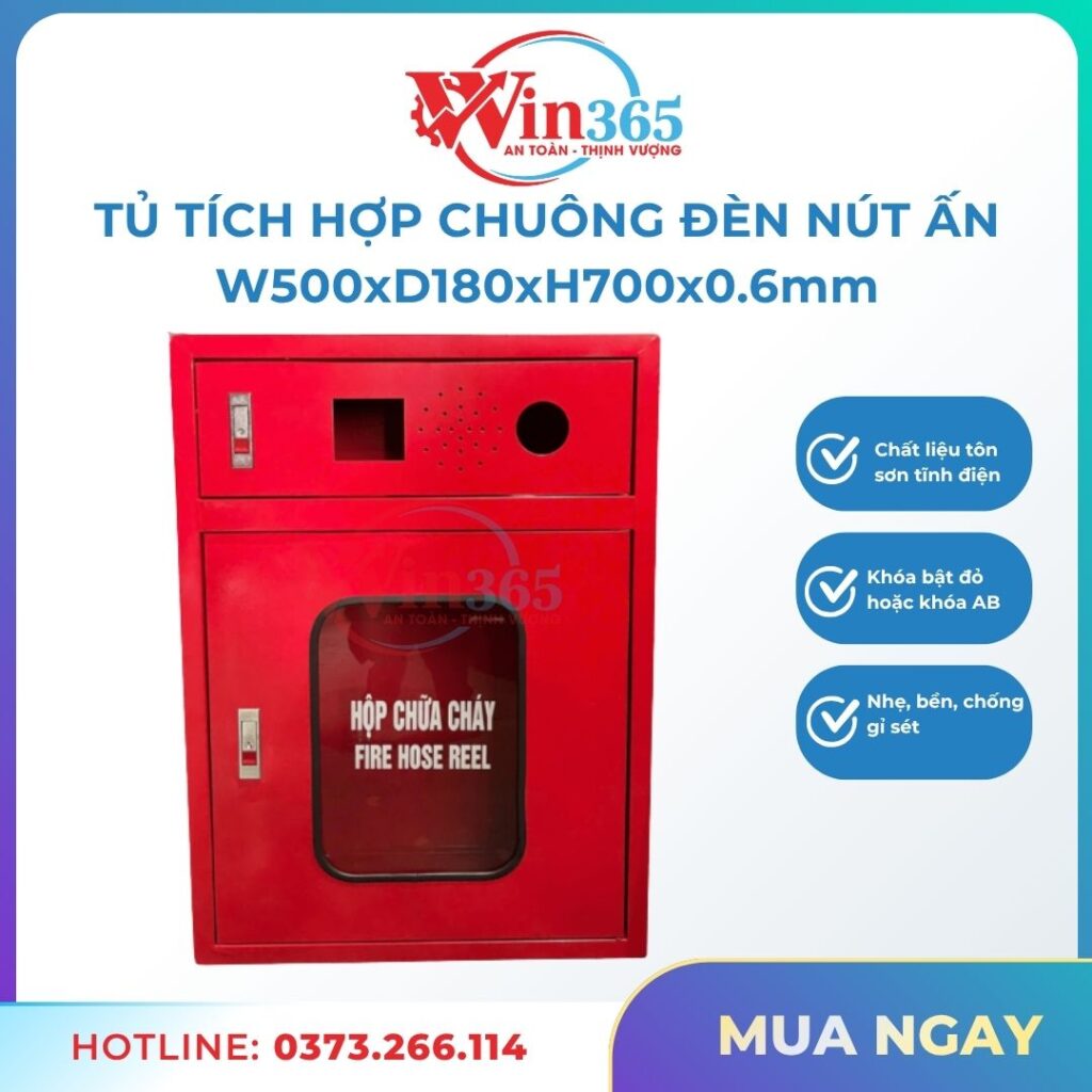 Tủ tích hợp chuông đèn nút ấn 500x180x700x0,6