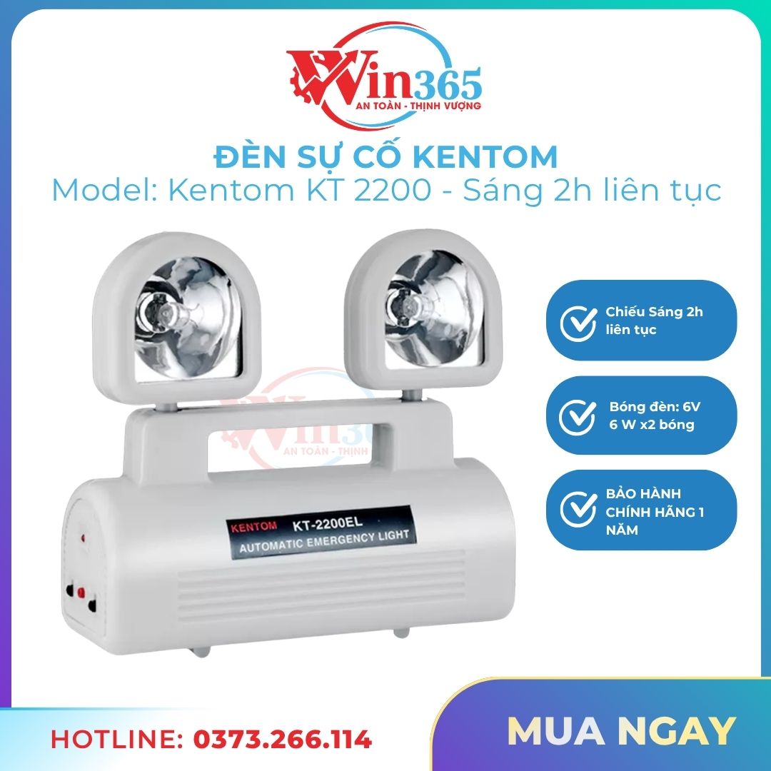 đèn sự cố Kentom KT2200 (hay đèn chiếu sáng khẩn cấp Kentom KT2200, Kentom KT2200) là thiết bị cảnh báo tự động kích hoạt nguồn sáng tập trung, giúp dẫn hướng thoát hiểm an toàn