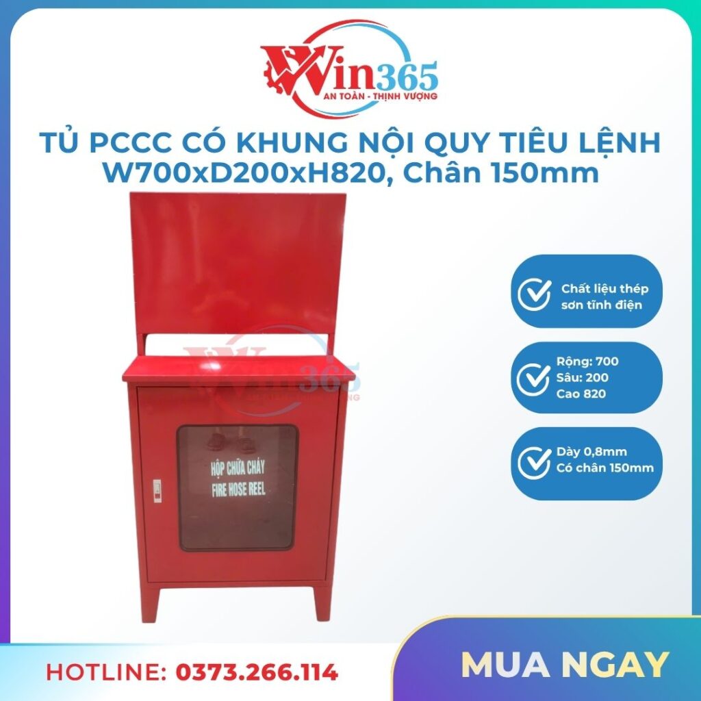 Tủ PCCC ngoài trời có khung nội quy tiêu lệnh