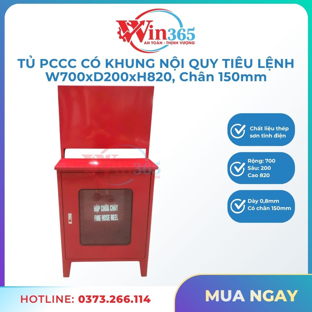 Tủ PCCC ngoài trời có khung nội quy tiêu lệnh