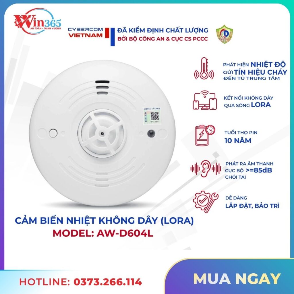 Đầu báo nhiệt Cybercom AW-D604L