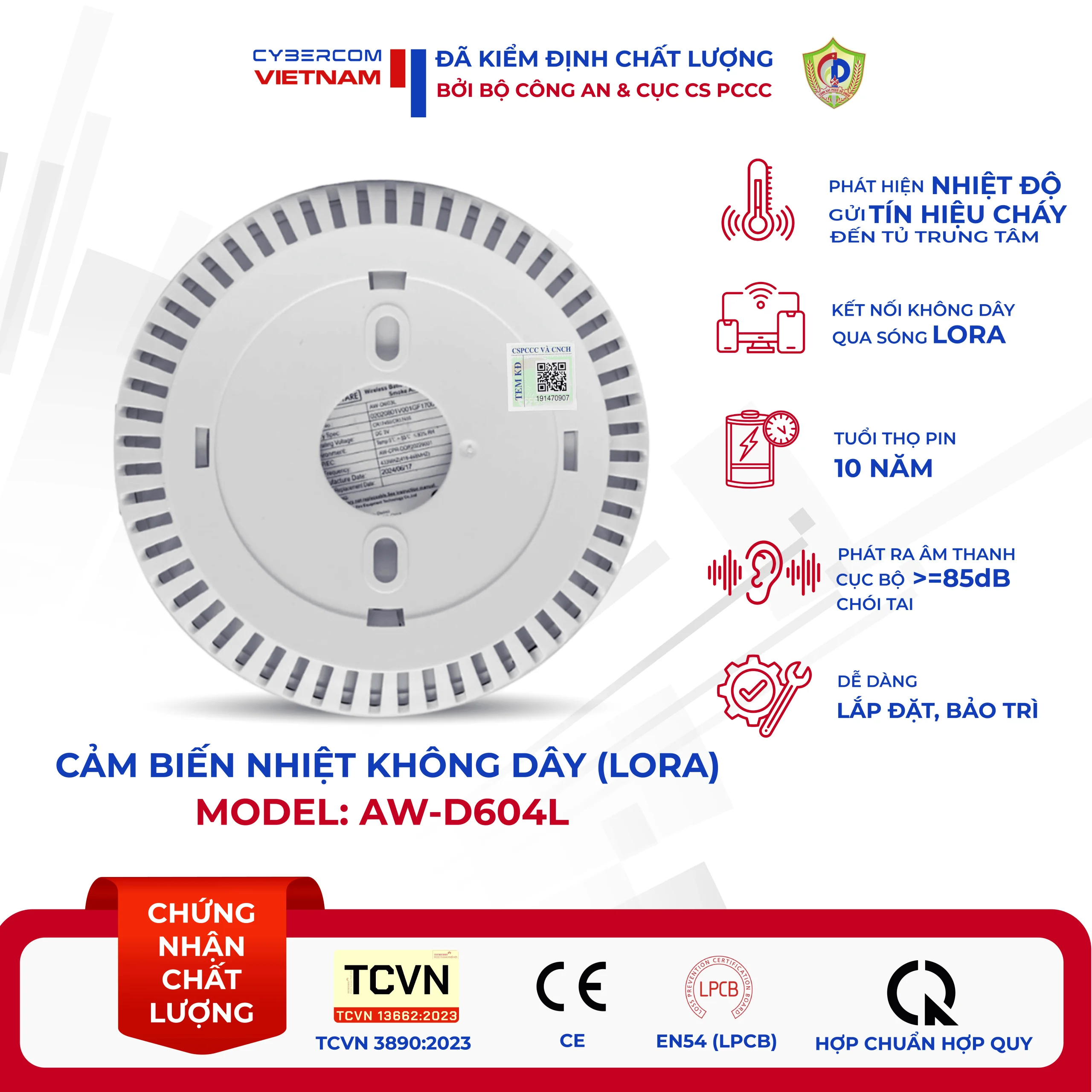 Đầu Báo Nhiệt Cybercom AW-D604L - Ảnh 4