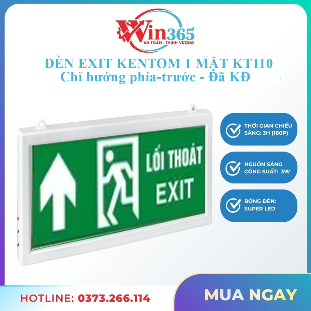 Đèn exit Kentom KT110 hướng phía trước